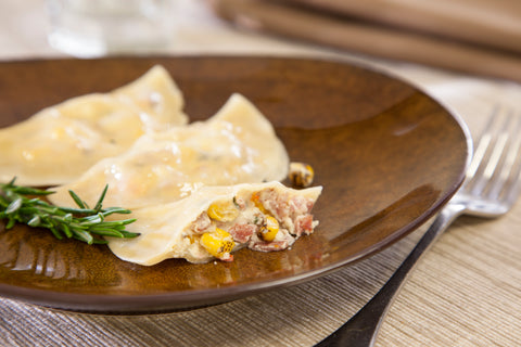 Duck Bacon and Sweet Corn Wontons - Food Service